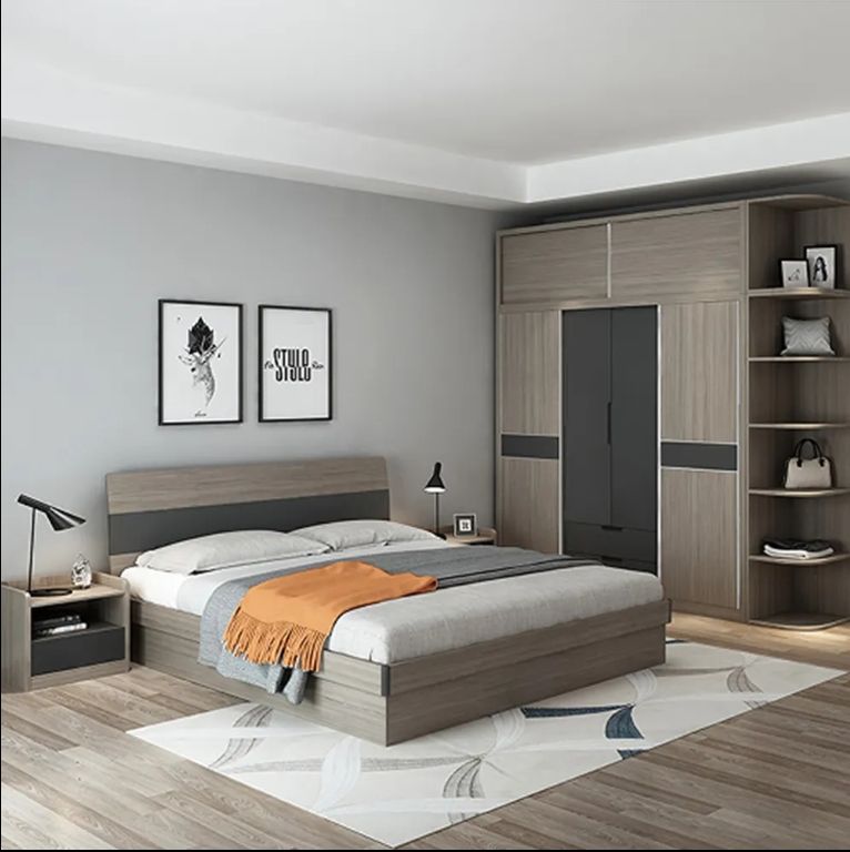 Sunrise new design modern home furniture bedroom hotel set bedroom sets modern room bedroom set king size for apartment