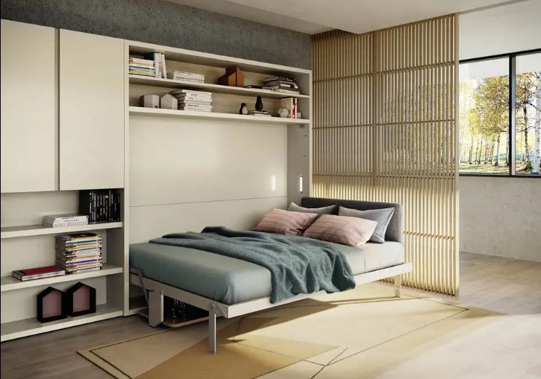 Factory directly portable murphy bed metal iron tube coating folding wall bed with powder