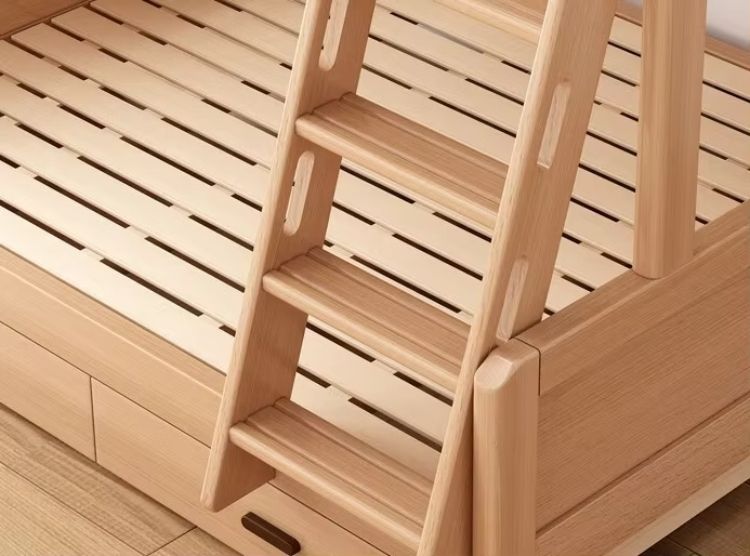Kids Bunk Bed Solid Wooden Bedroom Furniture Double Bunk Beds with Stairs for Children