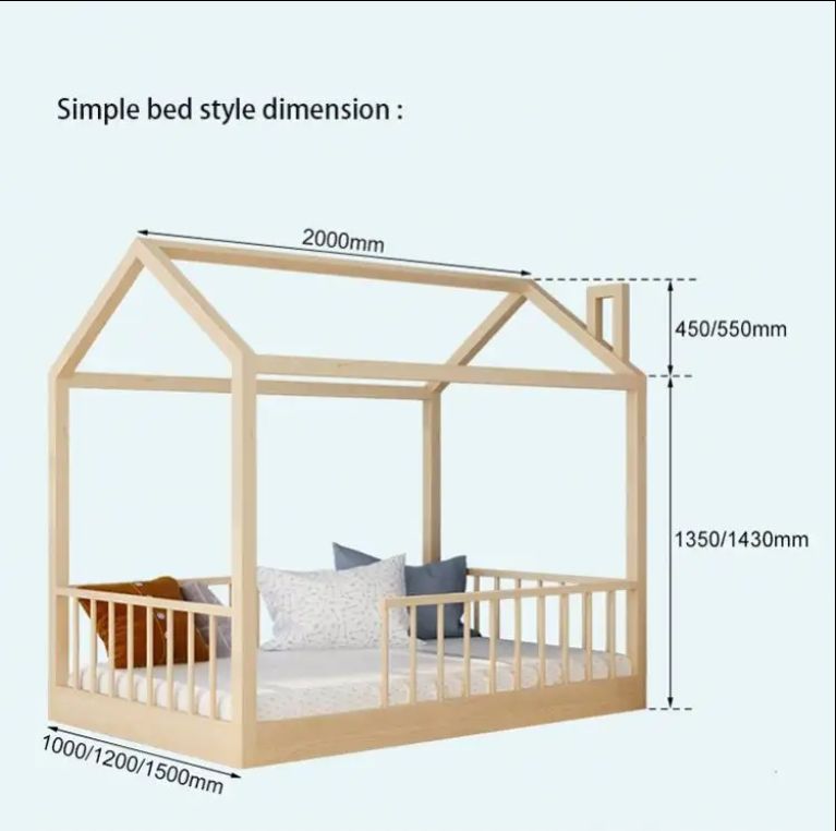 Girl Solid Pine Wood Kids Single Bed Children Bedroom Furniture Toddler House Bed Kids Bunk Beds