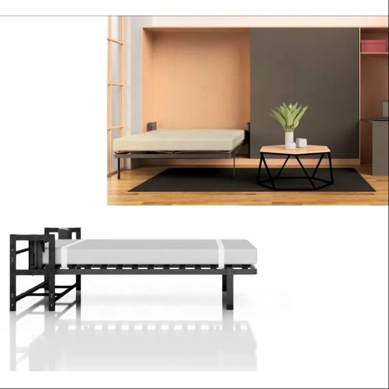 Modern Multifunction Smart Space Saving Wooden White Vertical Folding Hidden Wall Bed Murphy Bed