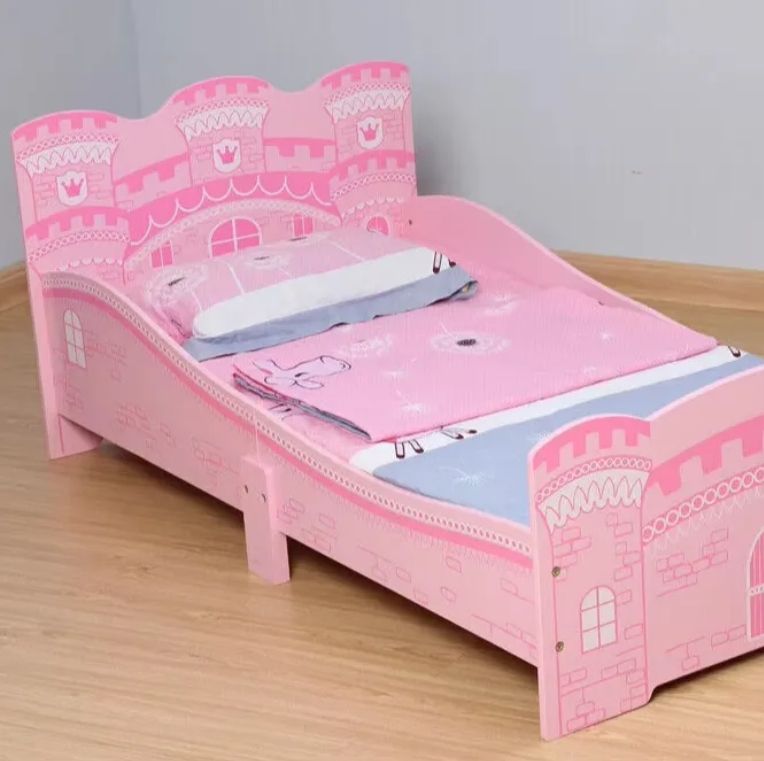 Girls Pink Castle Princess Toddler Bed for Kids