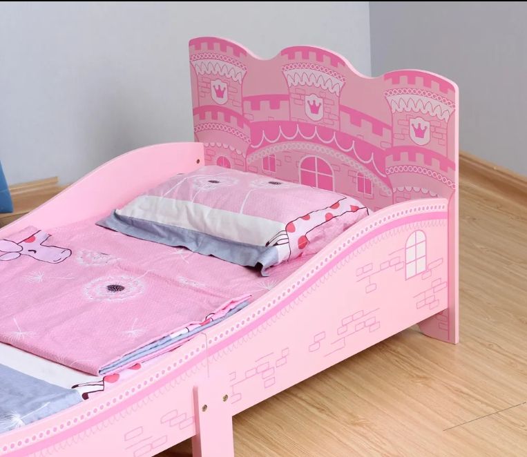 Girls Pink Castle Princess Toddler Bed for Kids