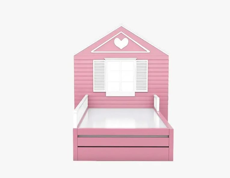 High Quality Modern Bunk Bed with Staircase Single Pink Solid Wood and MDF House Storage Bed for Kids Bedroom