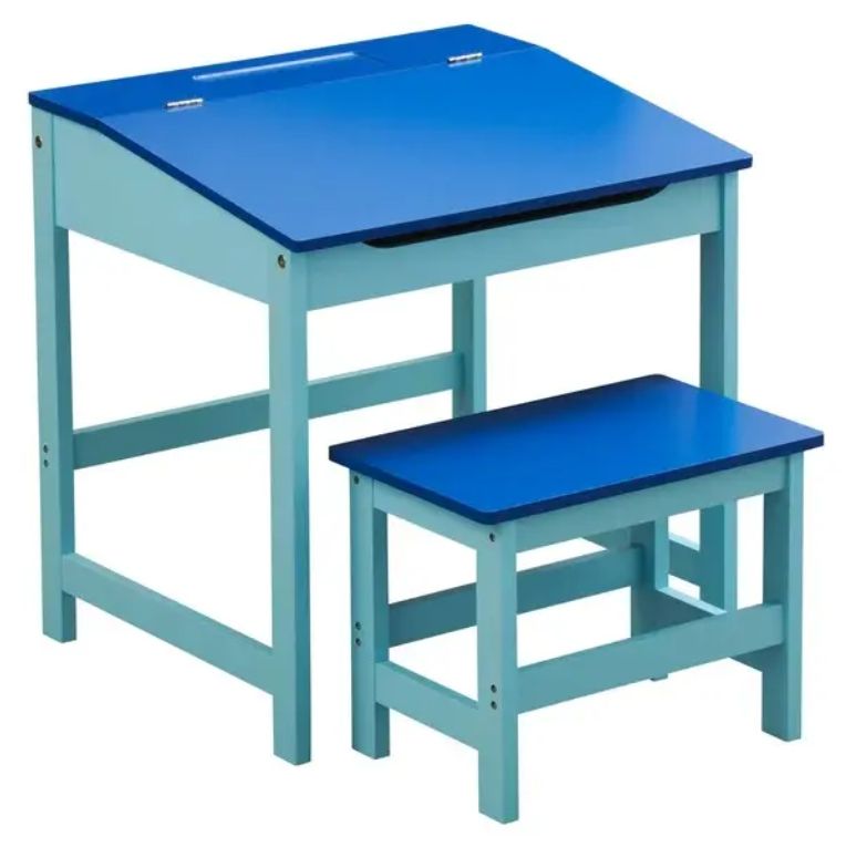 Children's Desk and Stool Set with Comfortable Chair Seat Furniture for Kids' Tables