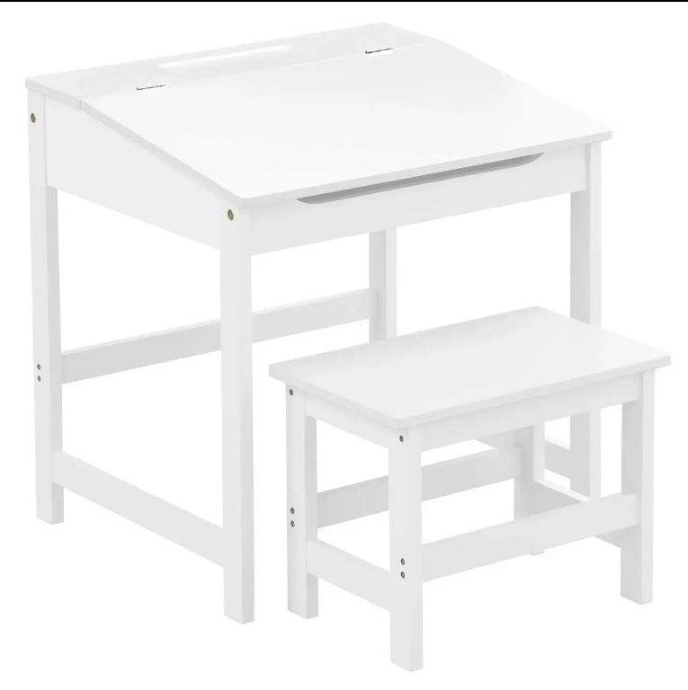 Children's Desk and Stool Set with Comfortable Chair Seat Furniture for Kids' Tables