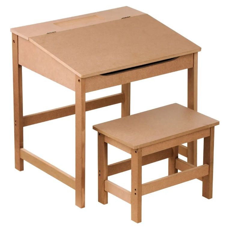 Children's Desk and Stool Set with Comfortable Chair Seat Furniture for Kids' Tables