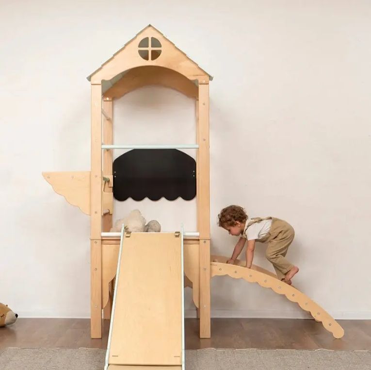 Wooden Indoor Playground for Toddlers Kids Climbing Frame GYM for Indoor Exercise