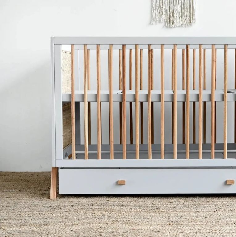 Natural Oak WoodConvertible Baby Crib for Newborn to Toddler Durable and Eco-Friendly Baby Bed