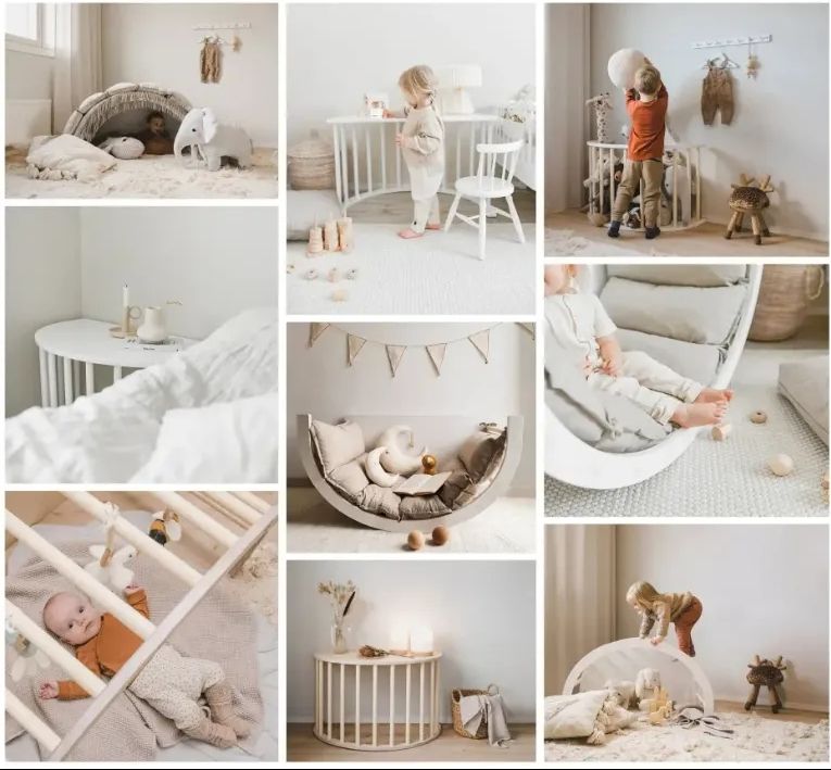 Montessori Wooden Climbing Arch Set with Cushion and Slide Ramp for Children's Outdoor Play