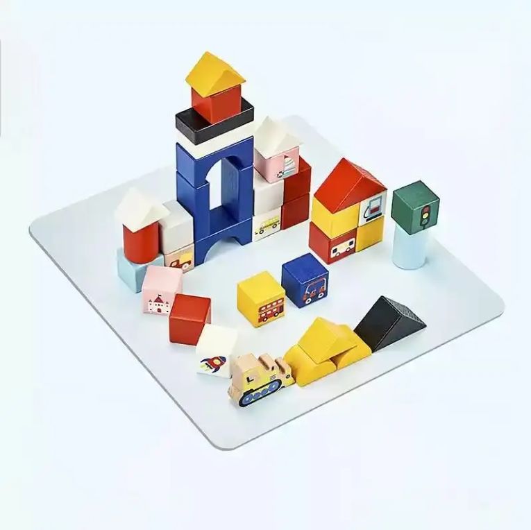 Large Particle Solid Wood Construction Toy for Boys Girls Aged 1-2 3-6 Early Education Puzzle Assembly Puzzle Box Packaging Kids