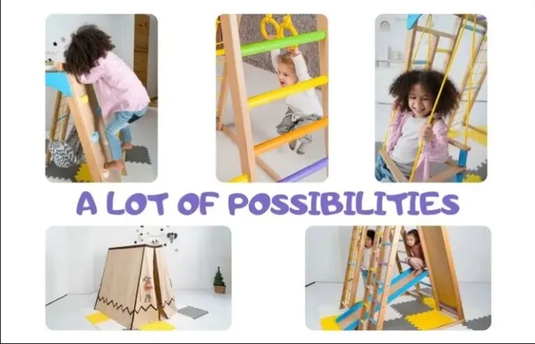 Factory Cost Montessori Wooden Climbing Frame Transformable Triangle Ramp Arch Pickler Foldable and Versatile Toy for Children
