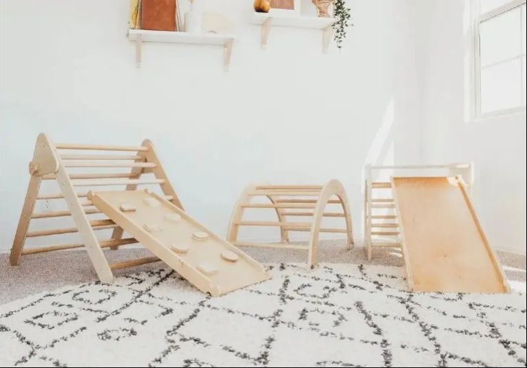 Factory Cost Montessori Wooden Climbing Frame Transformable Triangle Ramp Arch Pickler Foldable and Versatile Toy for Children