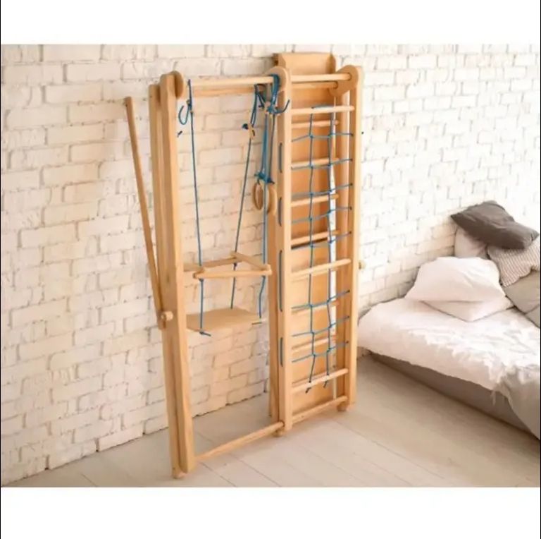 Sturdy Indoor Jungle Gym Foldable Kids Play Area with Monkey Bars Climbing Ladder Swing Slide Perfect Climbing Frames Children