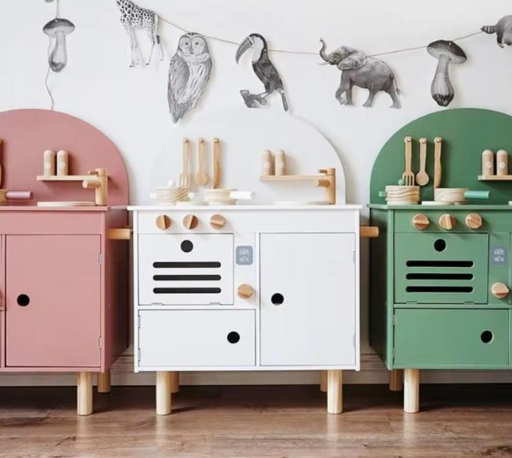 Mini Kitchen Stove and Woodcrafts Accessories for Kids' Pretend Play Role-Play Cooking Set