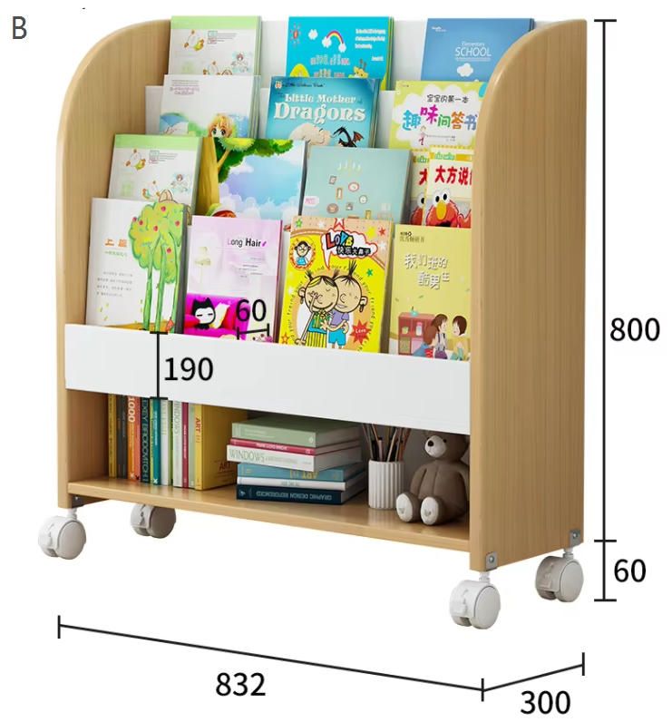 Wholesale Portable Wood Bookshelf for Kids Colourful Bookcase Organizer Holder Toy Storage Rack for Children's Reading Play