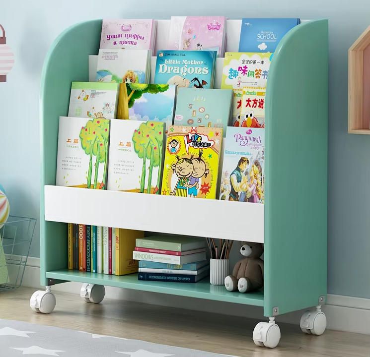 Wholesale Portable Wood Bookshelf for Kids Colourful Bookcase Organizer Holder Toy Storage Rack for Children's Reading Play