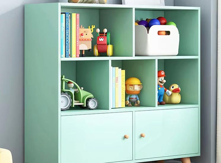Simple Modern Bookcase Creative Storage Wood Bookshelf Cabinet for Children Toy Ottoman Storage for School Kid s Furniture