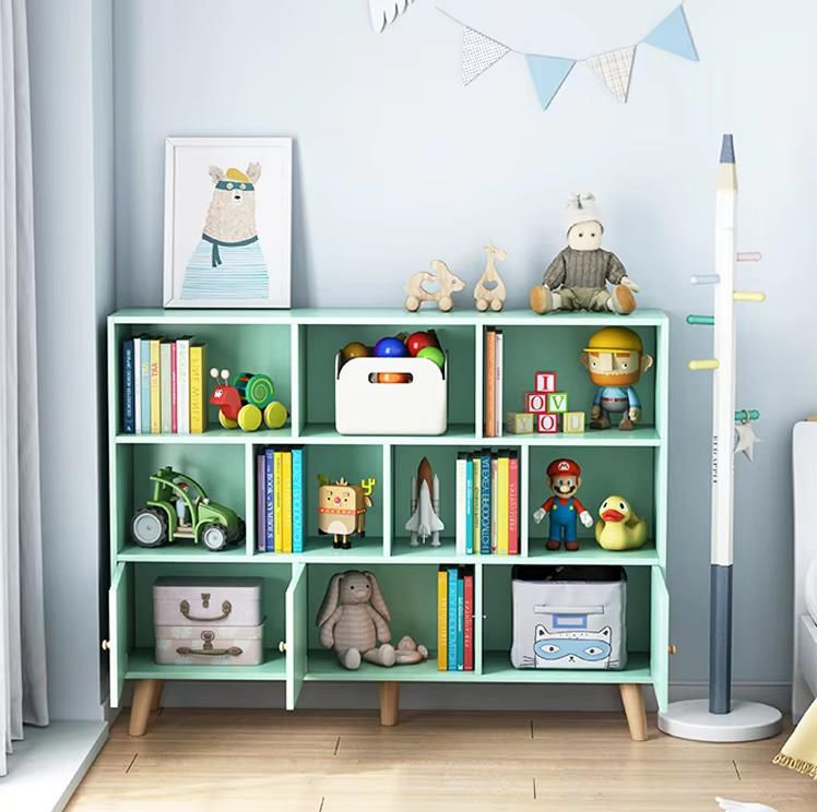 Simple Modern Bookcase Creative Storage Wood Bookshelf Cabinet for Children Toy Ottoman Storage for School Kid s Furniture