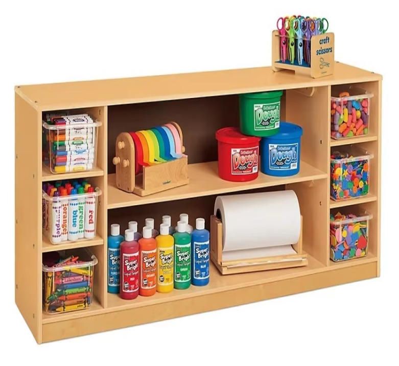 Hot Sale Classic Birch Preschool Storage Unit Modern Home Furniture Bookcases for Home Office Kid's Toy Car Garage