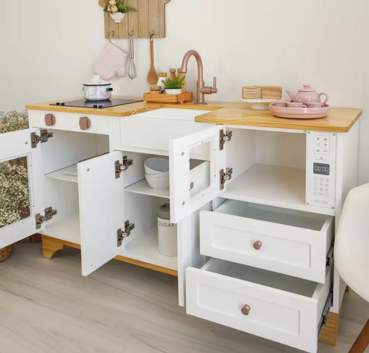 Children's Wood Play Cooking Set Simulation Kitchen Toys for Role Playing