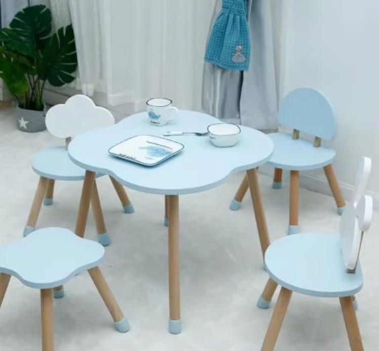 Nordic Style Wooden Table and Chair Set for Kids - Ideal for Reading, Dining, and Preschool Activities