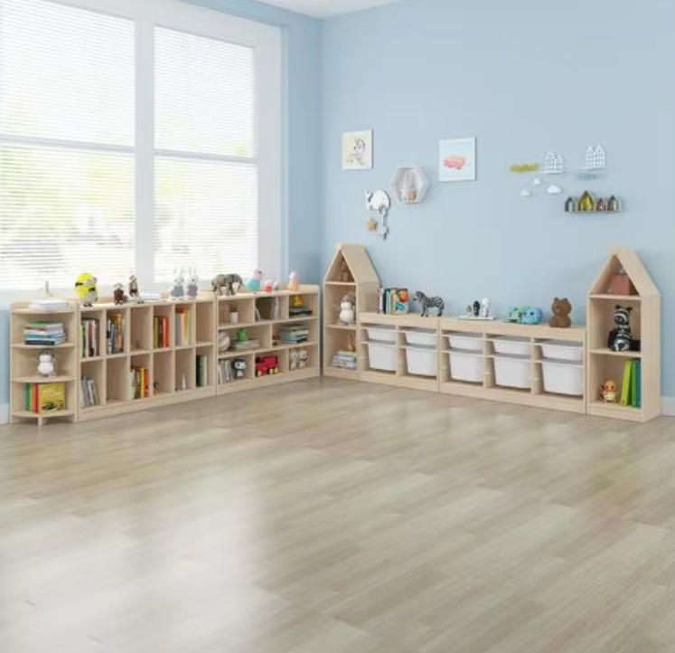 Kindergarten Storage Cabinet for Toys and Teaching Aids, Children's Bookshelf, Backpack Area, Picture Book Shelf