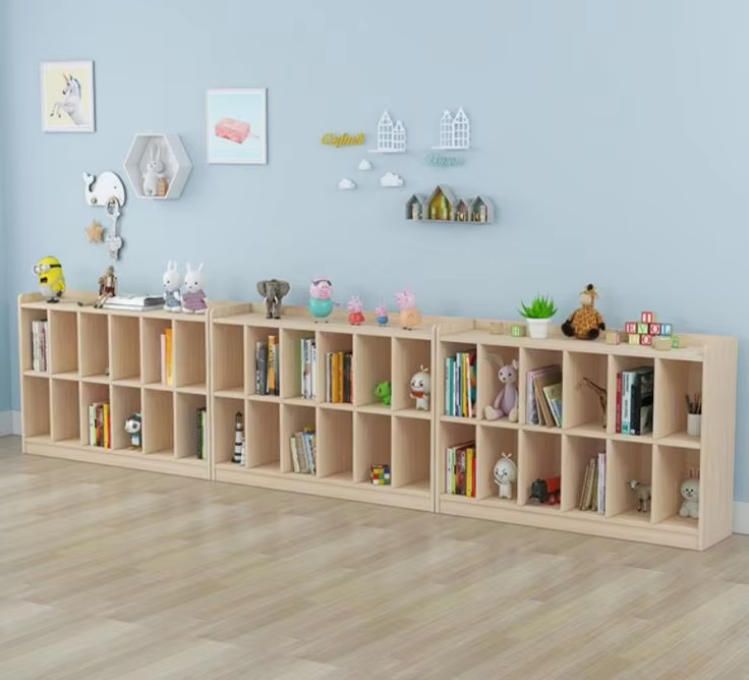 Kindergarten Storage Cabinet for Toys and Teaching Aids, Children's Bookshelf, Backpack Area, Picture Book Shelf