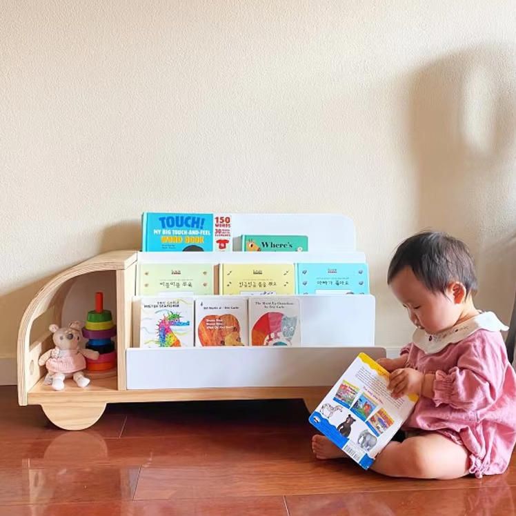 Modern White Truck-Shaped Bookshelves for Kids New Design Bookcase and Toy Storage Cabinet for Bedroom Dining Warehouse Use