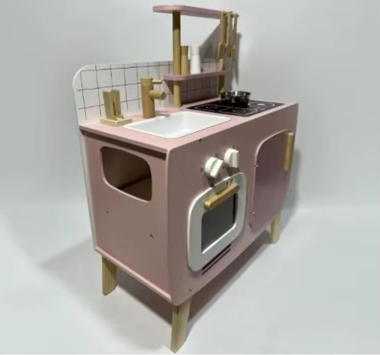 Children's Wooden Toy Kitchen Set Role Play Cooking Learning Toy