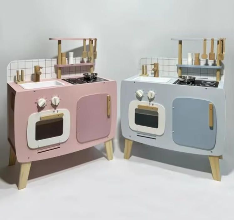 Children's Wooden Toy Kitchen Set Role Play Cooking Learning Toy