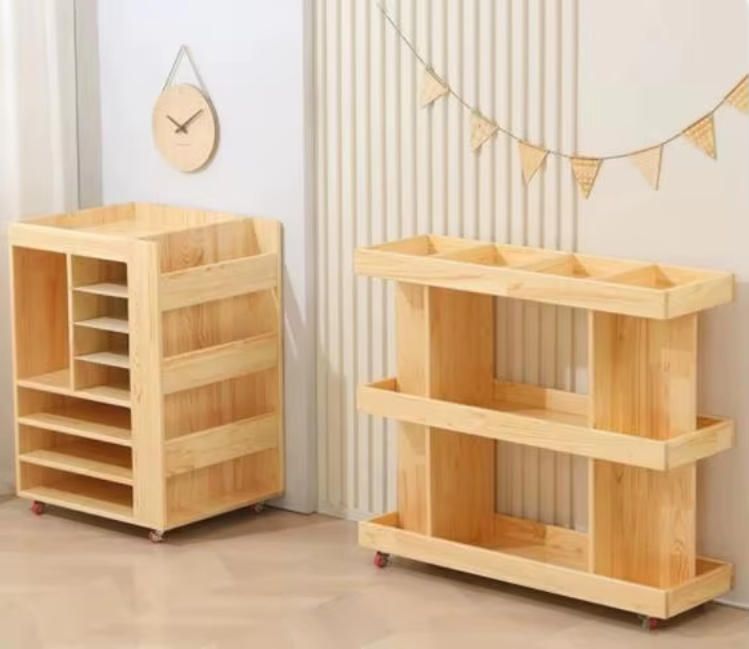 Mobile Art Cabinet for Kindergarten - Children's Painting Supplies Storage Rack and Art Paper Organizer