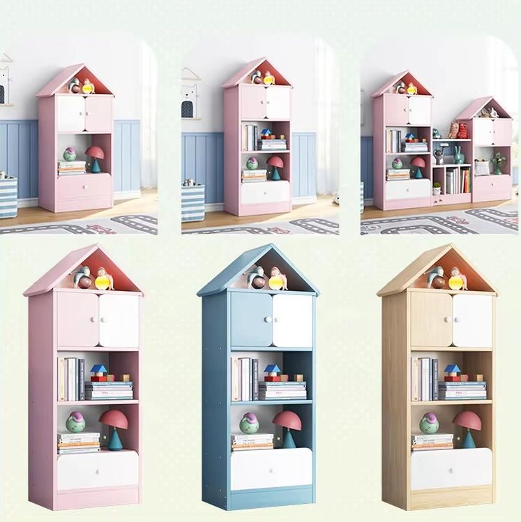 Children Bookshelf Simple Design Color Floor Living Room Bedroom Toy Storage Rack Multi-layer Space-saving Small Bookcase