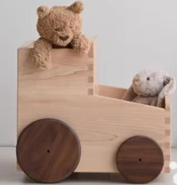 Multi-functional Solid Wood Ladder Stool Bedside Cabinet with Pull-out Cart and Book Storage