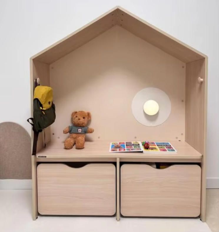 Montessori Style Kids Solid Wood Desk and Chair Set with Organizer and Storage Shelves