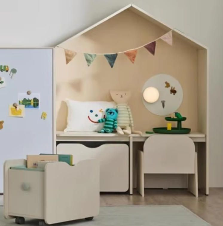 Montessori Style Kids Solid Wood Desk and Chair Set with Organizer and Storage Shelves