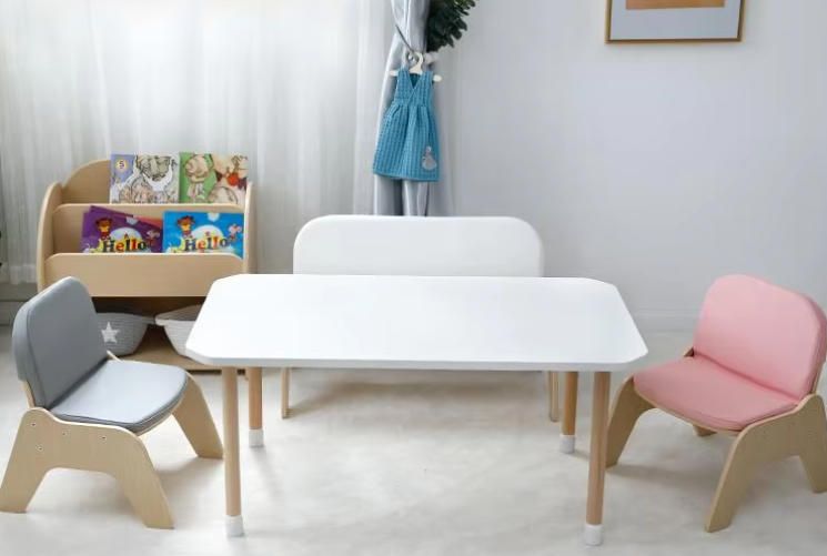 Children's Room and Kindergarten Soft Leather Reading Chair, Single/Double Seat with Backrest for Home Use