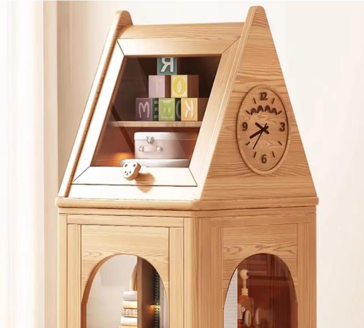 Handmade Wooden Rotating Bookshelf for Displaying Collectibles and Books