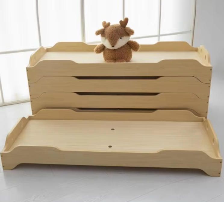 Stackable Wooden Nap Bed for Kindergarten and Early Education for Farmhouse or Apartment Use
