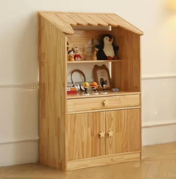 Modern Kids Wooden Toy Storage Cabinet with Large Capacity Drawers and Bookshelf Organizer for Home School Mall
