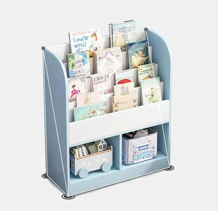Modern Design Wood Bookcase for Kids Library Book Storage Shelf Cabinets for Children for Bedroom School