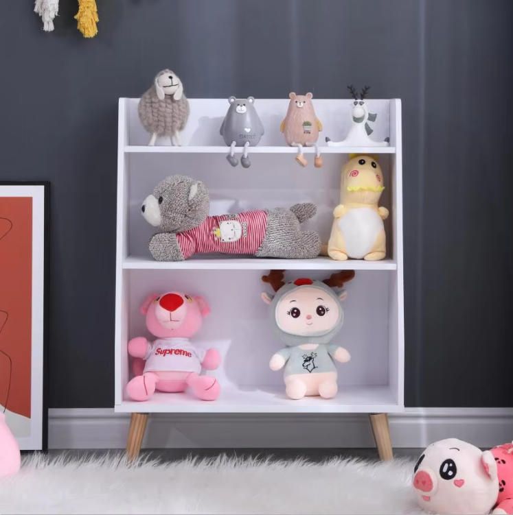 Simple Modern Children's Bookshelf Wooden Floor Rack for Bedroom Living Room Dining School Supermarket Gym Use