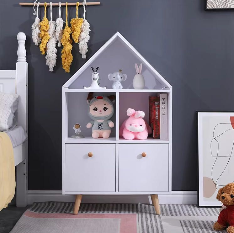 Modern Creative Design Living Room Storage Rack Kids Book Shelf Wooden Bookcase