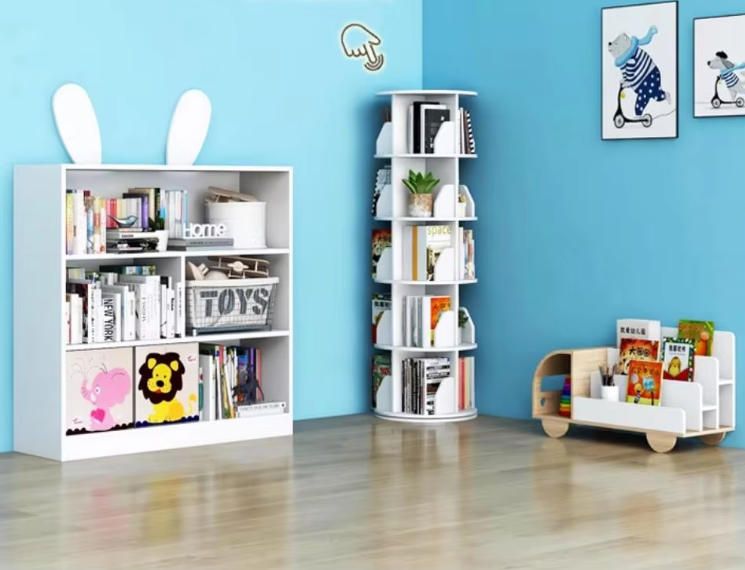 Minimalist Kids Wooden Truck Bookshelf Toddler's Desktop Organizer and Floor Bookcase for Home and School