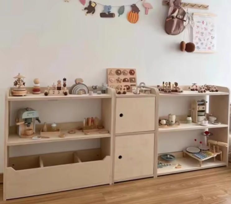 Montessori Children's Woodcraft Storage Cabinet Kindergarten Teaching Aids