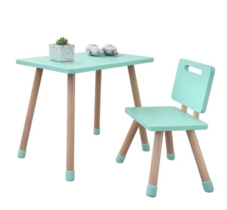 Kids Study Desk and Chair Set for Nursery, Baby Play Table and Chair, Children's Square Table Set