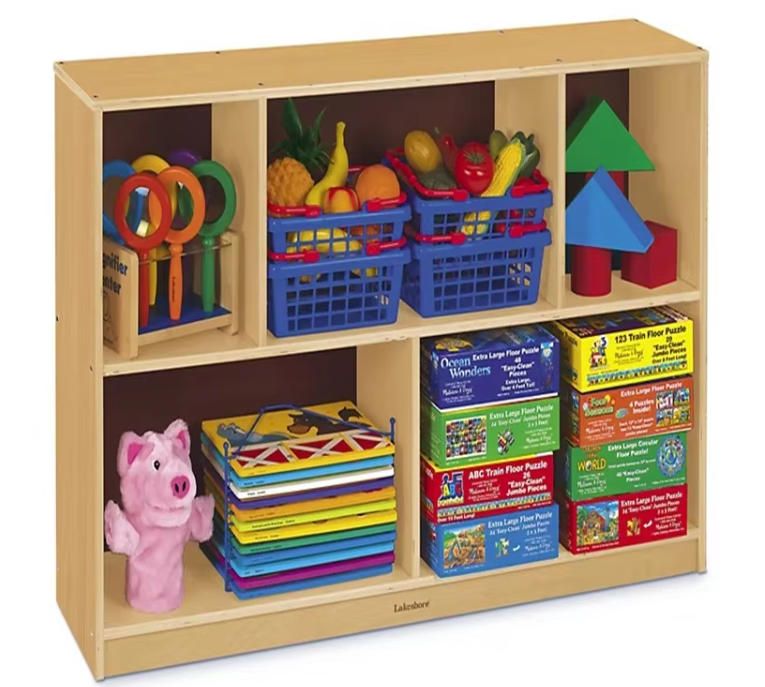 Classic Birch 8-Cubby Storage Unit Kids Wood Storage Cabinet for Daycare Preschool Modern Furniture for School Bedroom LakeShore