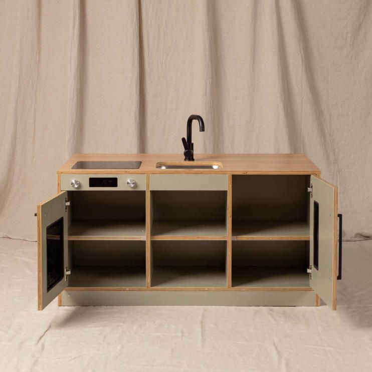 Multifunctional Mini Kitchen for Kids Woodcrafts Role Play Set