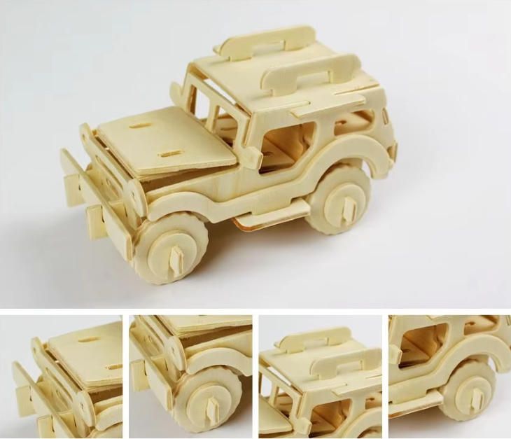 Handcrafted 3D Puzzle Wooden Toy Model DIY Educational Ornament for Kids