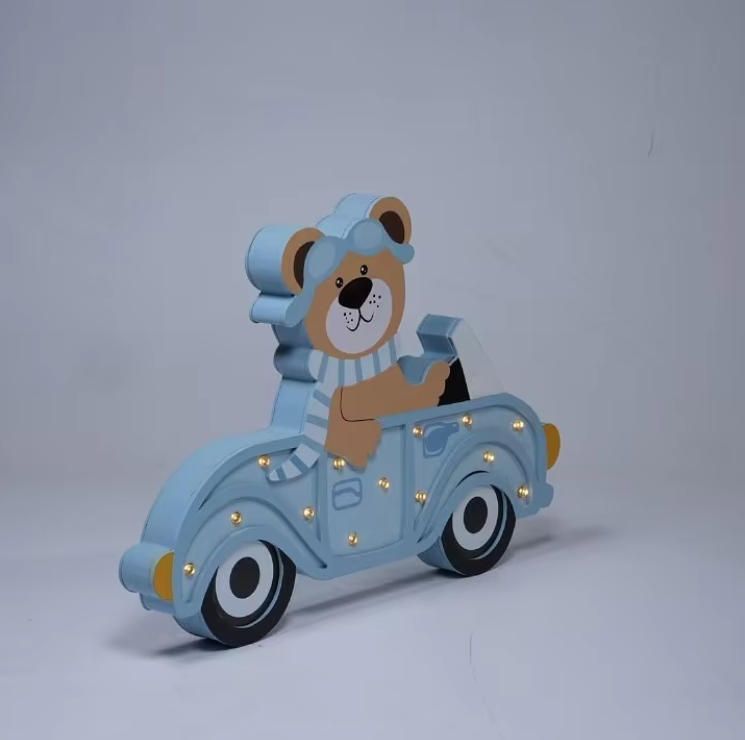 Children's Room Decor Set Cartoon Rocket Night Lamp